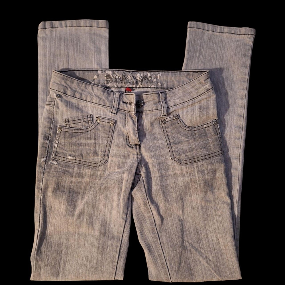 Vintage Blind Date Y2K Grey Straight Leg Jeans Size 26/XS
